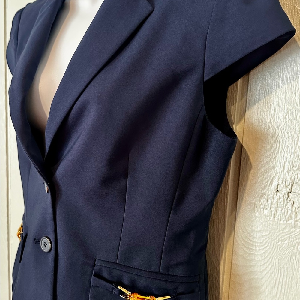 New York & Company Navy Blazer with Gold Details - Picture 4 of 8
